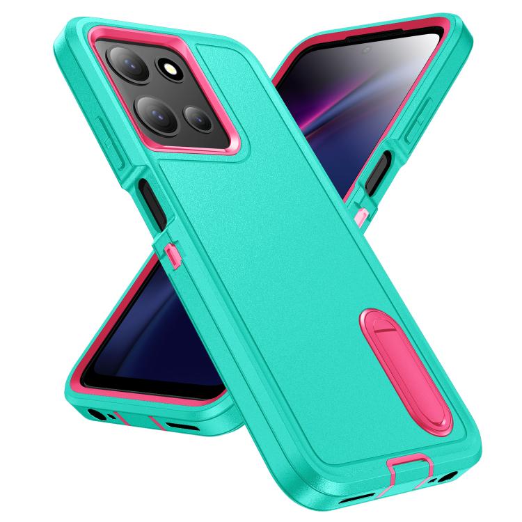 For Motorola Moto G 5G 2025 Rugged PC + Silicone Phone Case with Holder