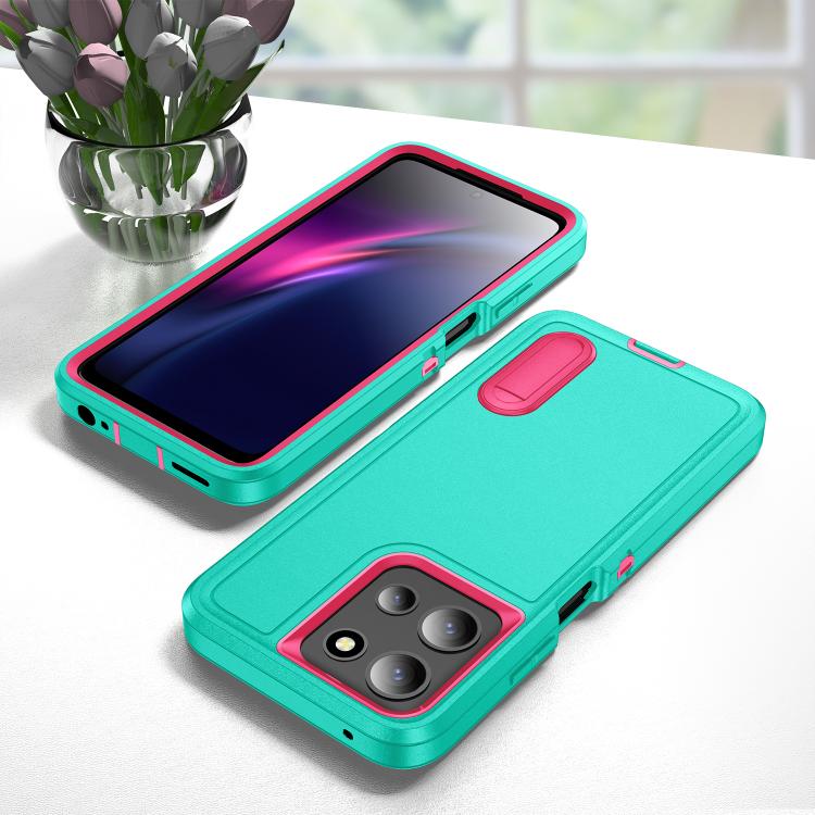 For Motorola Moto G 5G 2025 Rugged PC + Silicone Phone Case with Holder