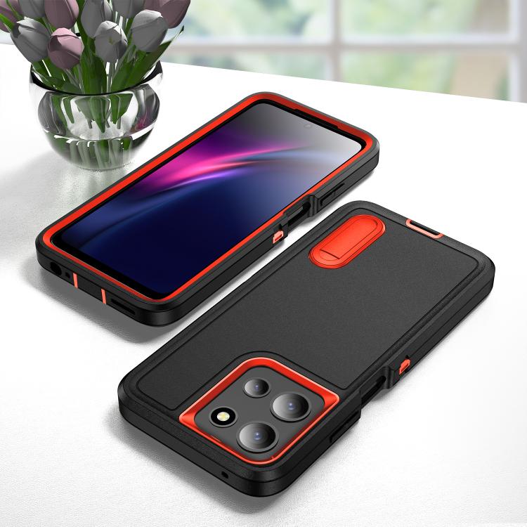 For Motorola Moto G 5G 2025 Rugged PC + Silicone Phone Case with Holder
