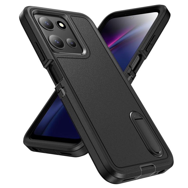 For Motorola Moto G 5G 2025 Rugged PC + Silicone Phone Case with Holder