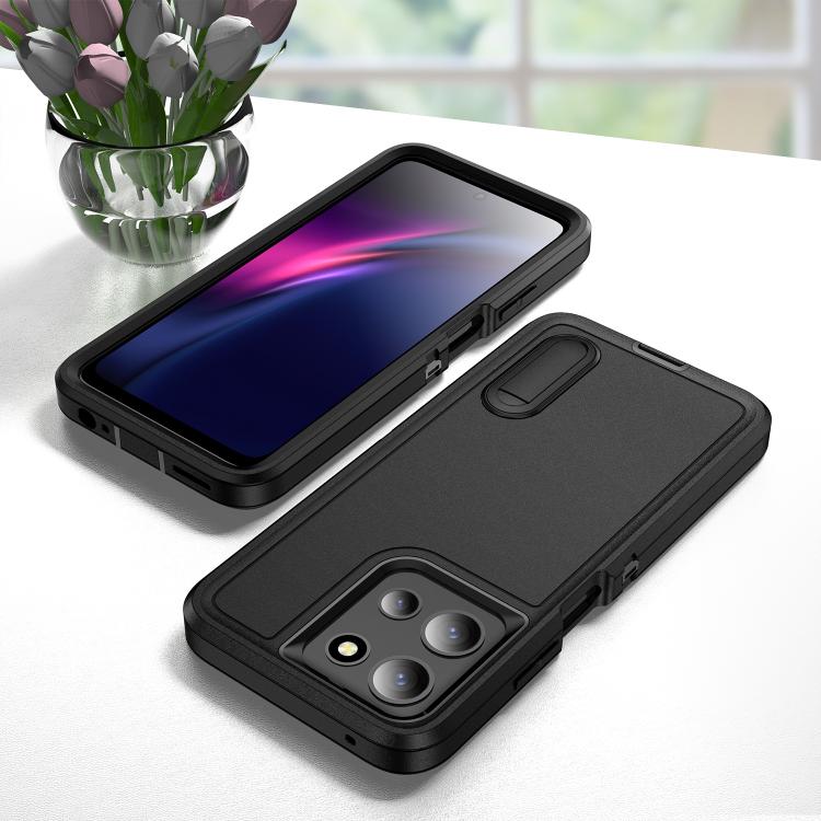 For Motorola Moto G 5G 2025 Rugged PC + Silicone Phone Case with Holder