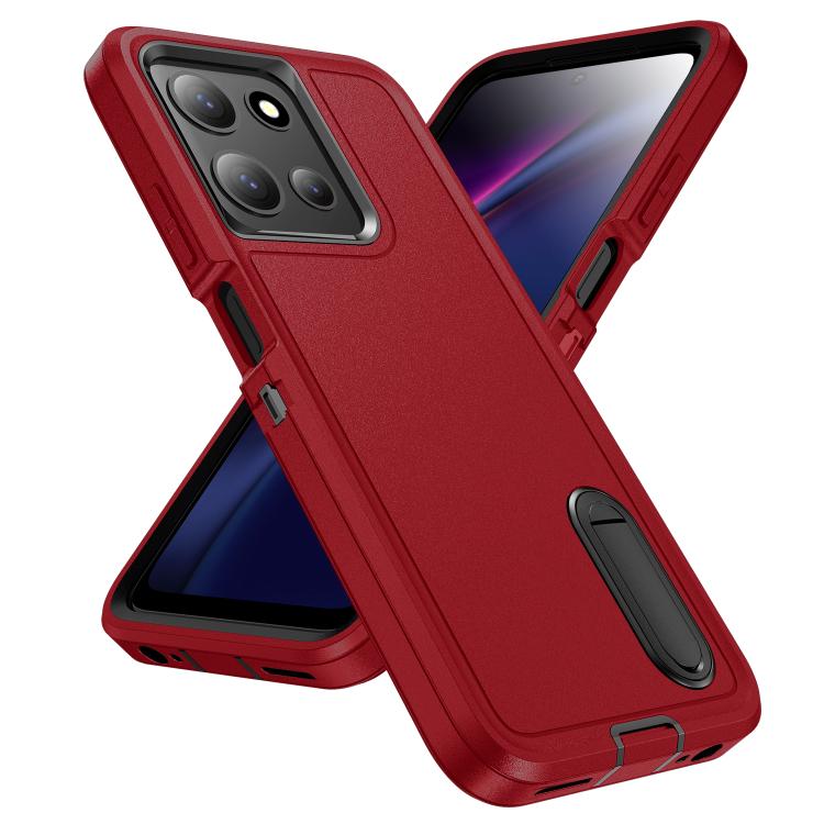 For Motorola Moto G 5G 2025 Rugged PC + Silicone Phone Case with Holder