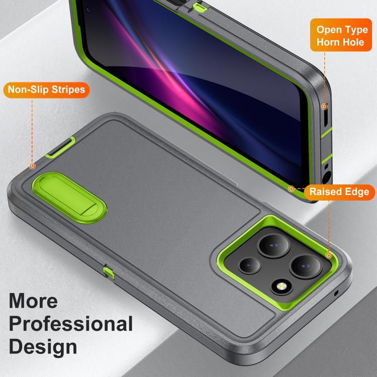 For Motorola Moto G 5G 2025 Rugged PC + Silicone Phone Case with Holder