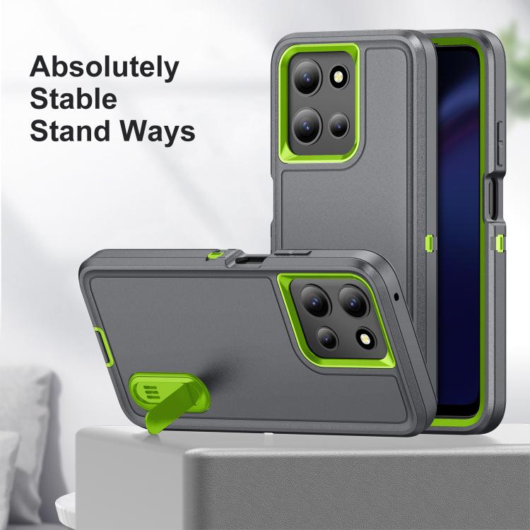 For Motorola Moto G 5G 2025 Rugged PC + Silicone Phone Case with Holder