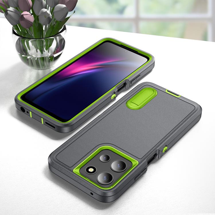 For Motorola Moto G 5G 2025 Rugged PC + Silicone Phone Case with Holder