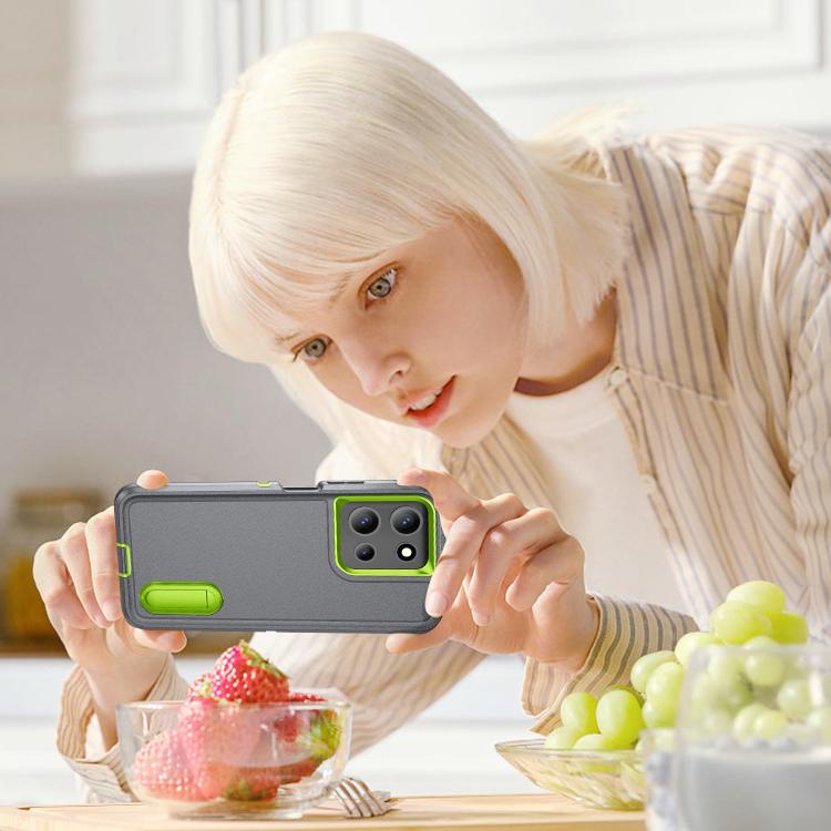 For Motorola Moto G 5G 2025 Rugged PC + Silicone Phone Case with Holder