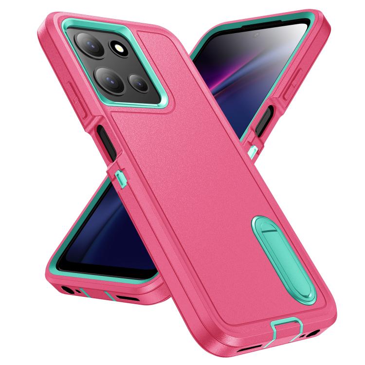 For Motorola Moto G 5G 2025 Rugged PC + Silicone Phone Case with Holder