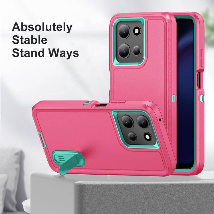 For Motorola Moto G 5G 2025 Rugged PC + Silicone Phone Case with Holder