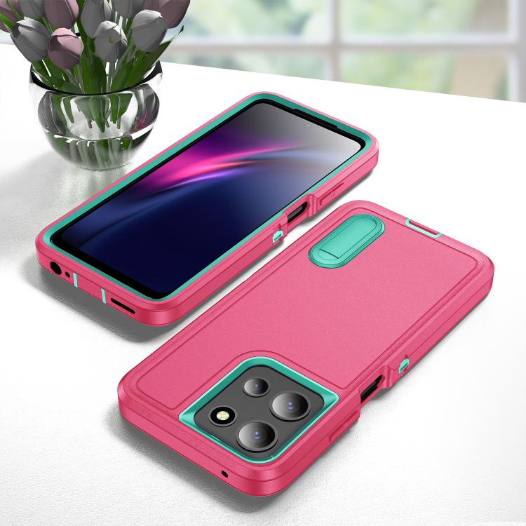 For Motorola Moto G 5G 2025 Rugged PC + Silicone Phone Case with Holder