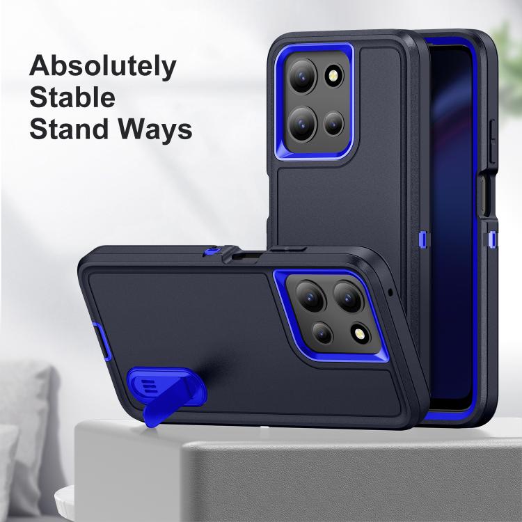 For Motorola Moto G 5G 2025 Rugged PC + Silicone Phone Case with Holder
