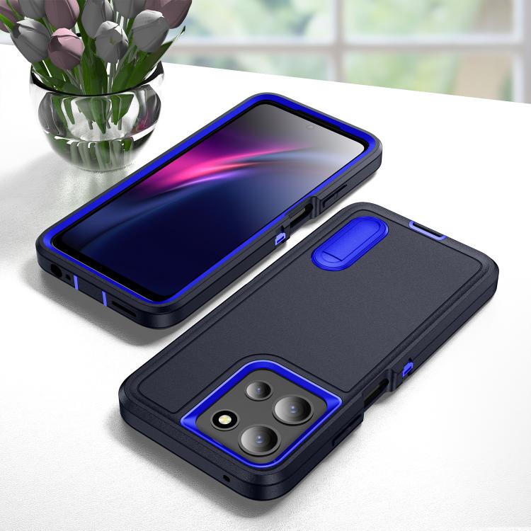 For Motorola Moto G 5G 2025 Rugged PC + Silicone Phone Case with Holder