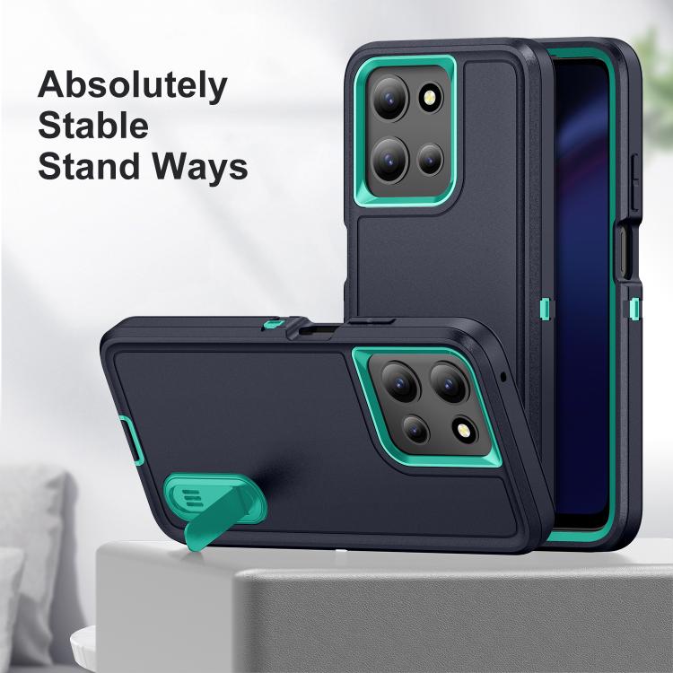 For Motorola Moto G 5G 2025 Rugged PC + Silicone Phone Case with Holder