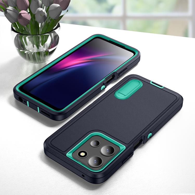 For Motorola Moto G 5G 2025 Rugged PC + Silicone Phone Case with Holder