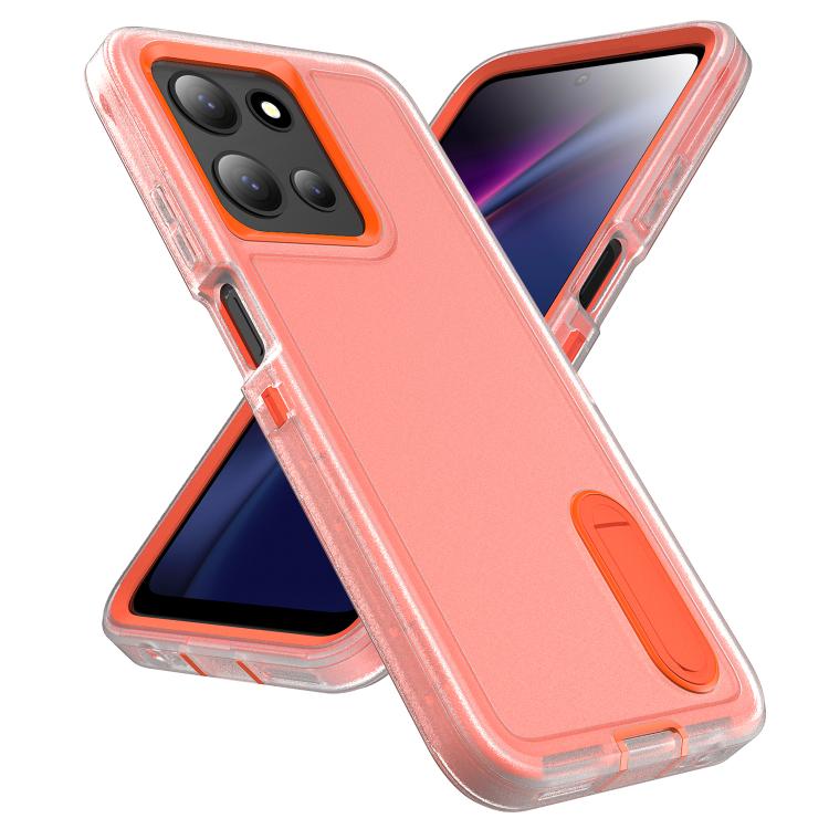 For Motorola Moto G 5G 2025 Rugged PC + Silicone Phone Case with Holder