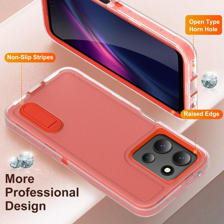 For Motorola Moto G 5G 2025 Rugged PC + Silicone Phone Case with Holder