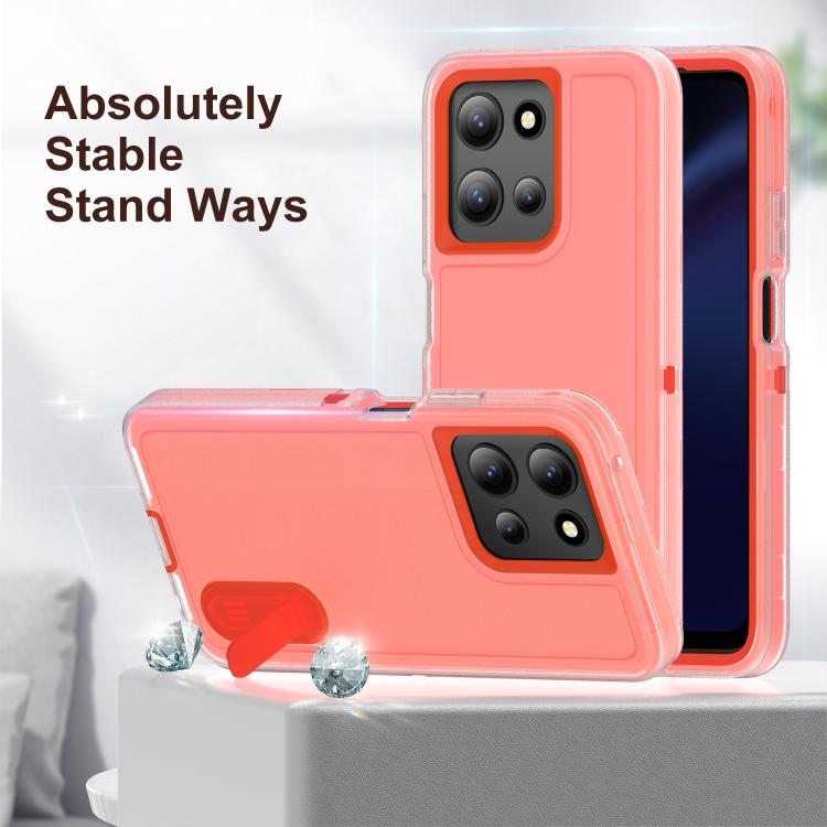 For Motorola Moto G 5G 2025 Rugged PC + Silicone Phone Case with Holder