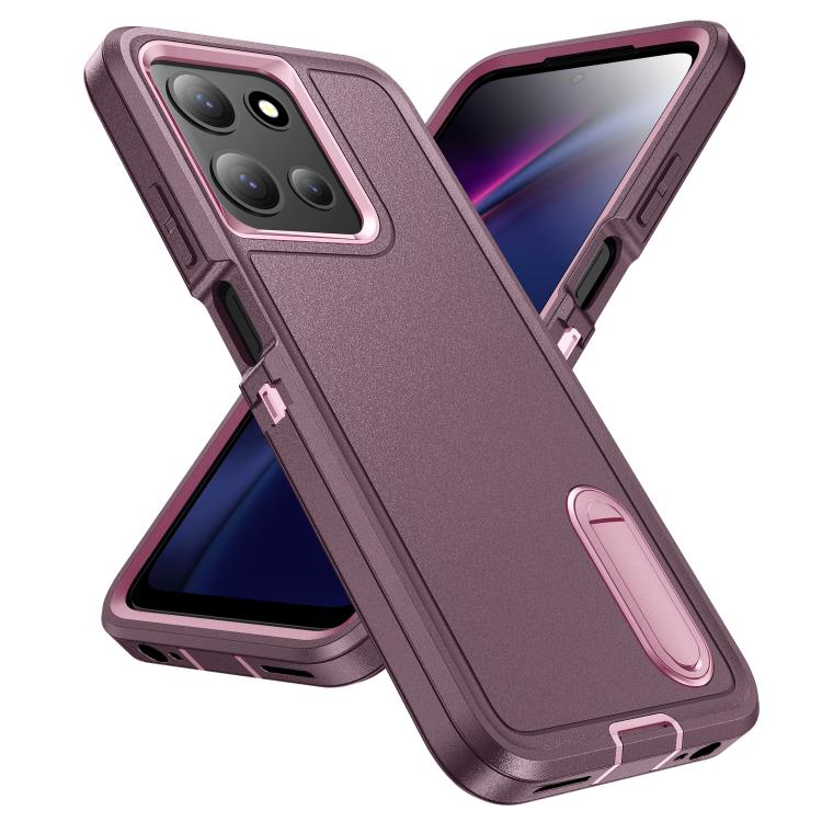 For Motorola Moto G 5G 2025 Rugged PC + Silicone Phone Case with Holder