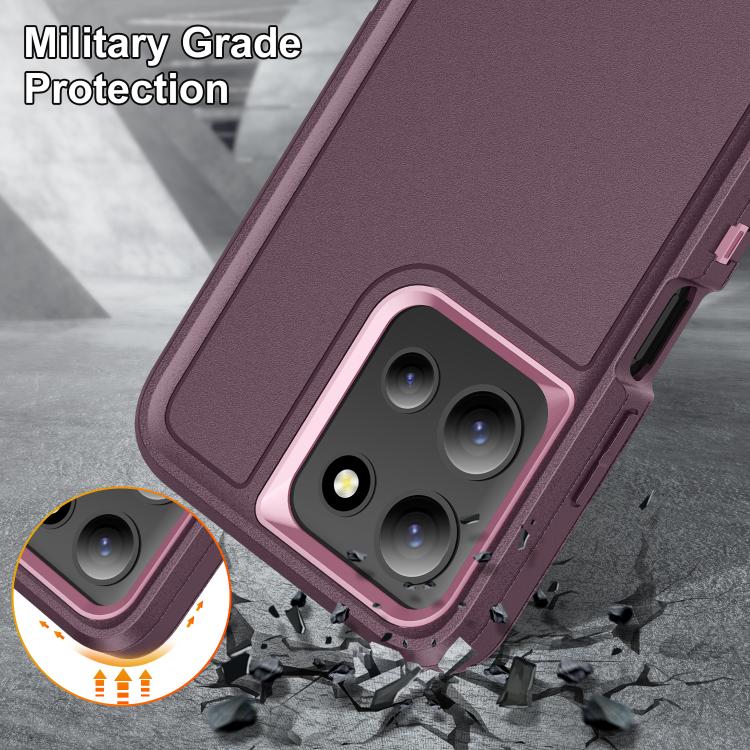 For Motorola Moto G 5G 2025 Rugged PC + Silicone Phone Case with Holder