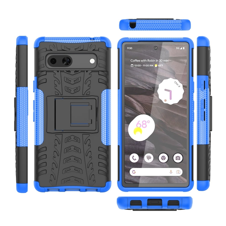 For Google Pixel 7a Tire Texture TPU + PC Phone Case with Holder