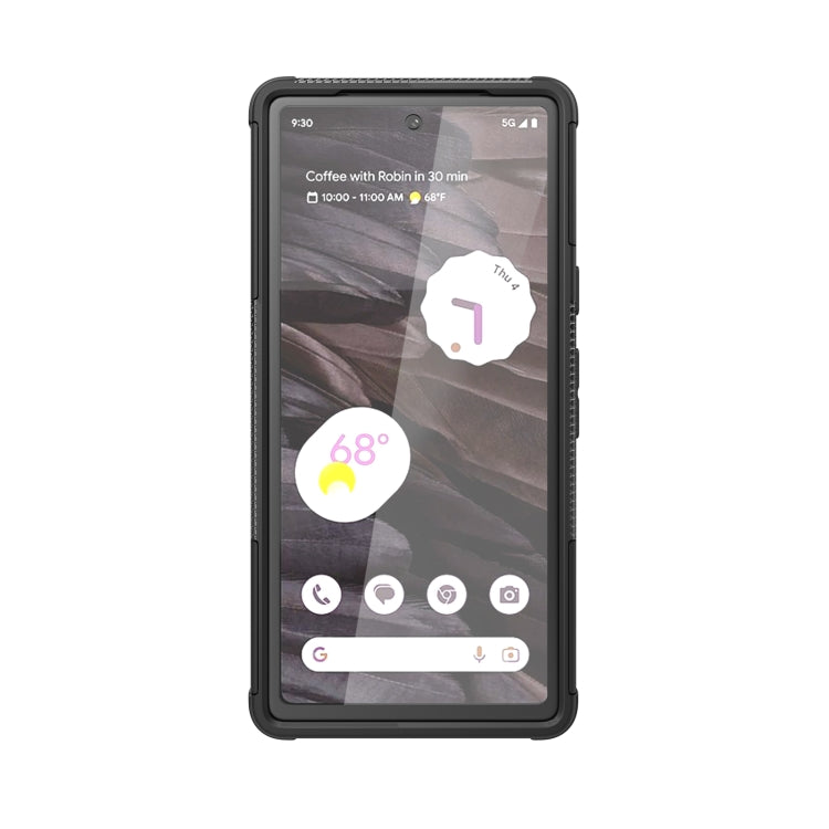 For Google Pixel 7a Tire Texture TPU + PC Phone Case with Holder