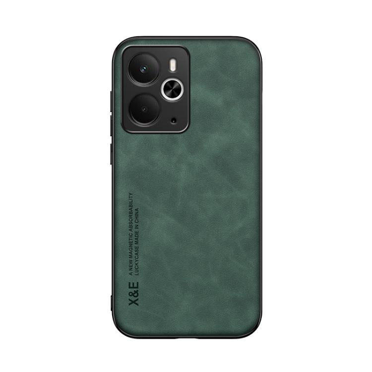 For Realme 14 Skin Feel Magnetic Leather Back Phone Case