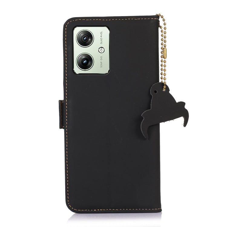 For Motorola Moto G64 5G Genuine Leather Magnetic RFID Leather Phone Case