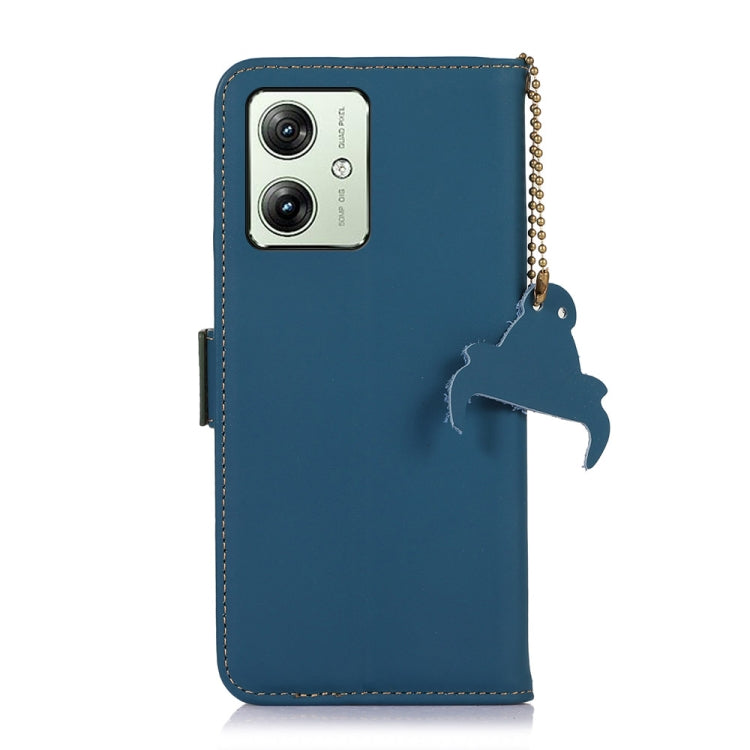 For Motorola Moto G64 5G Genuine Leather Magnetic RFID Leather Phone Case