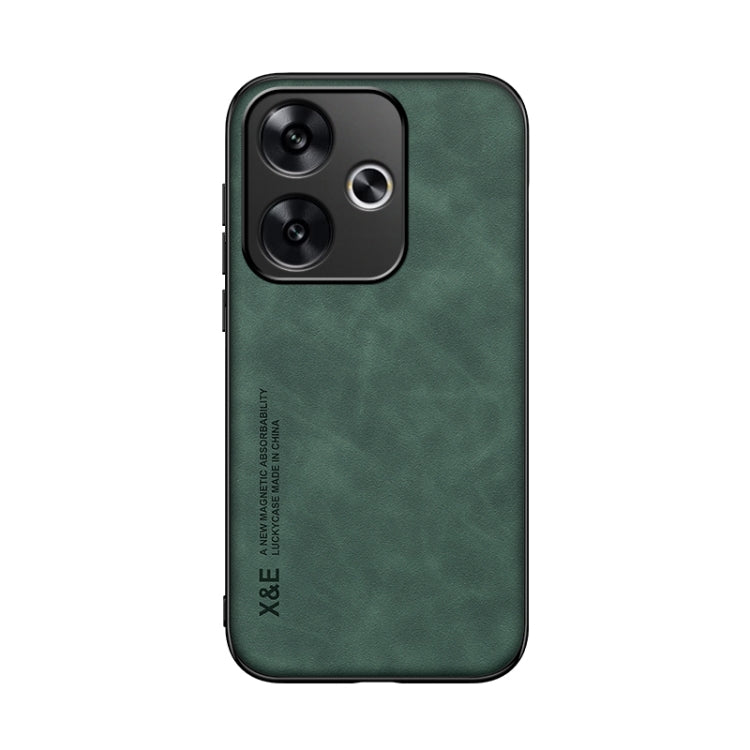 For Xiaomi Redmi Turbo 3 Skin Feel Magnetic Leather Back Phone Case