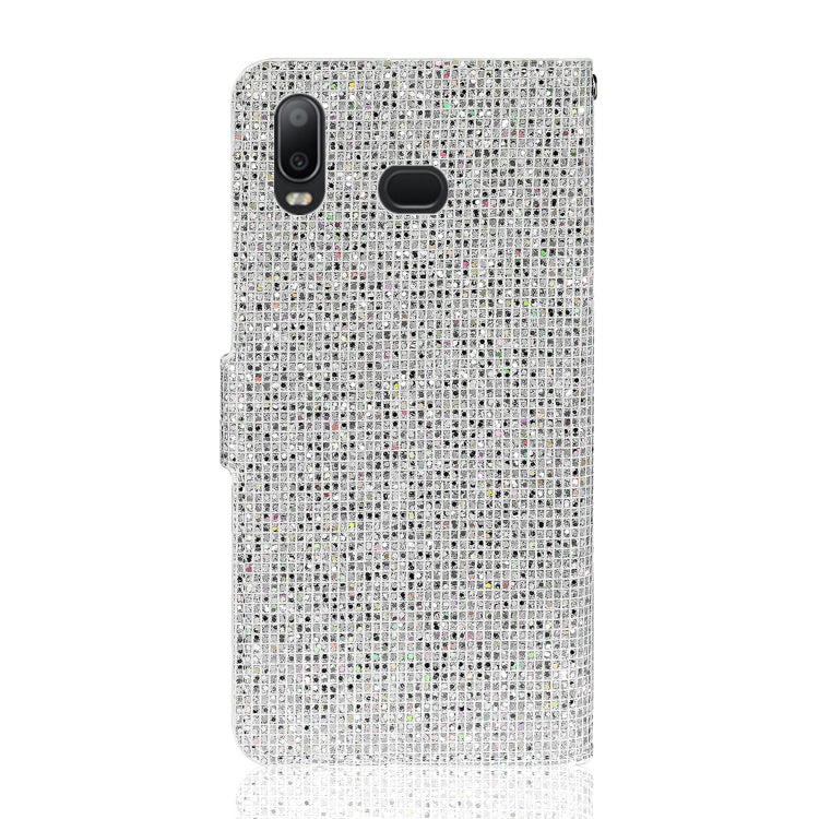 For Samsung Galaxy A10s Glitter Powder Horizontal Flip Leather Case with Card Slots & Holder & Lanyard