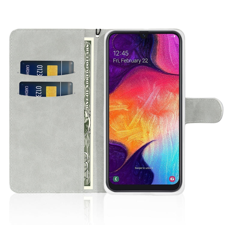 For Samsung Galaxy A41 Glitter Powder Horizontal Flip Leather Case with Card Slots & Holder & Lanyard