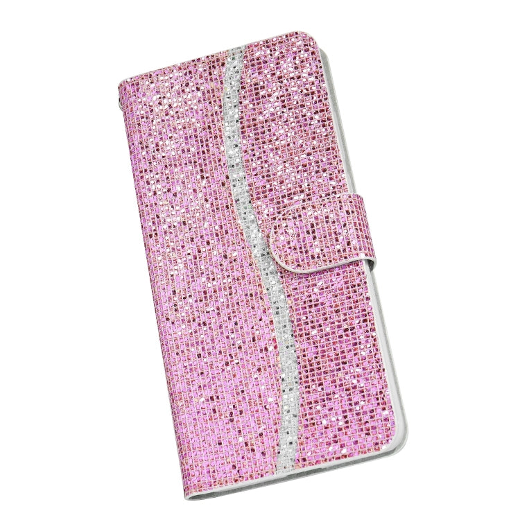For Samsung Galaxy A51 Glitter Powder Horizontal Flip Leather Case with Card Slots & Holder & Lanyard
