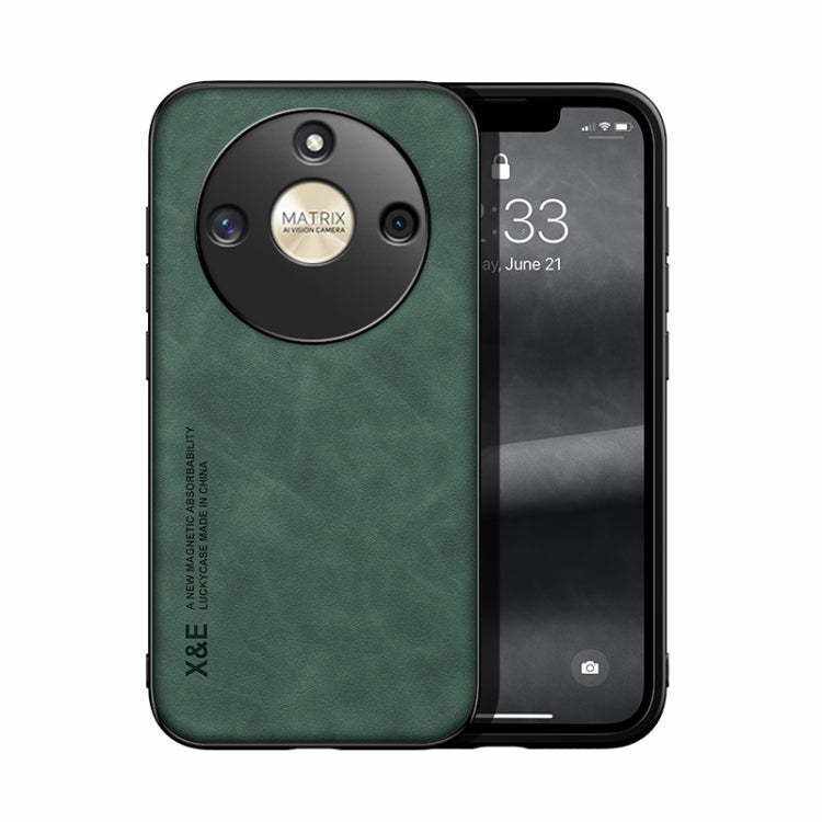 For Honor X50 Skin Feel Magnetic Leather Back Phone Case