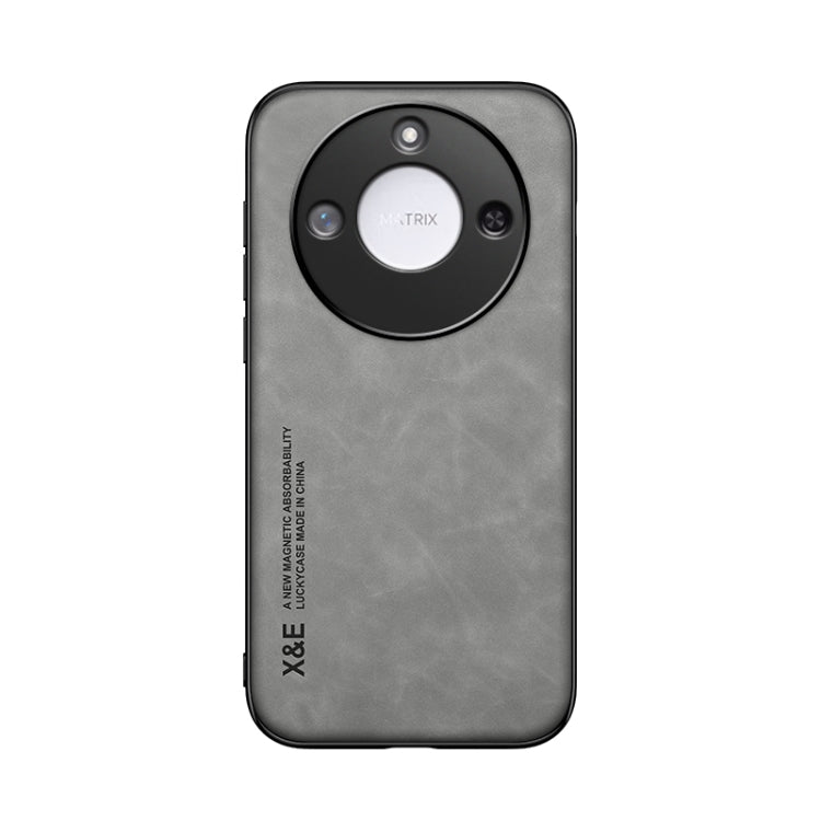 For Honor X60 Skin Feel Magnetic Leather Back Phone Case