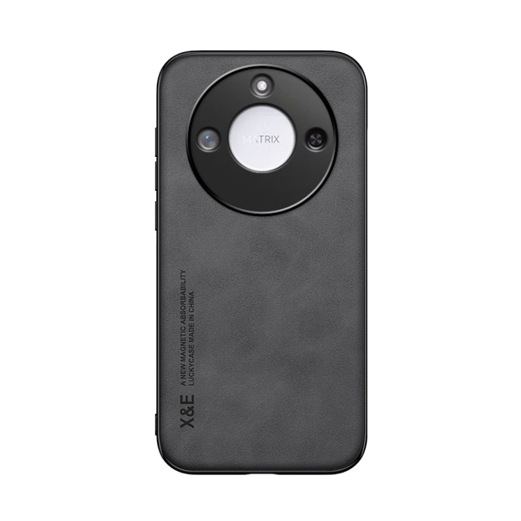 For Honor X60 Skin Feel Magnetic Leather Back Phone Case