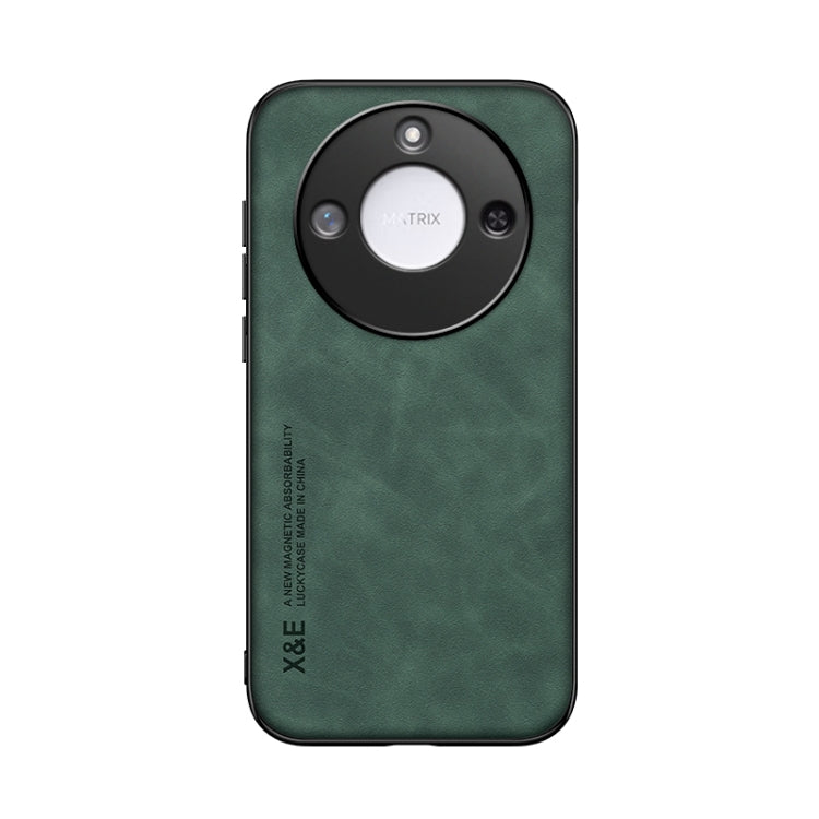 For Honor X60 Skin Feel Magnetic Leather Back Phone Case