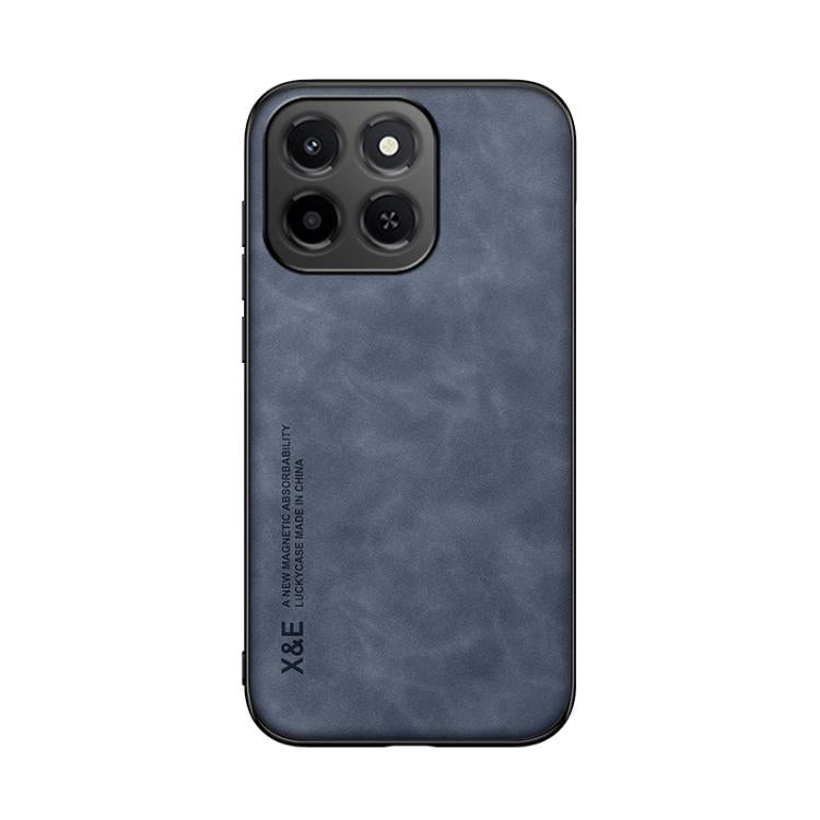 For Honor X6c 4G Skin Feel Magnetic Leather Back Phone Case