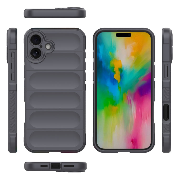 For iPhone 16 Plus Magic Shield TPU + Flannel Phone Case