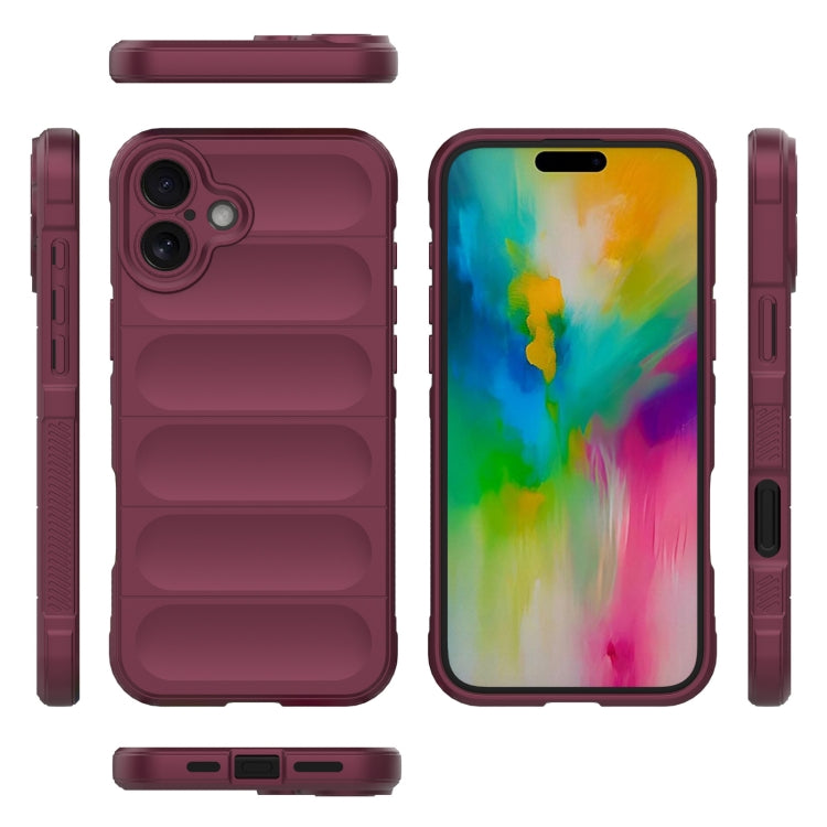 For iPhone 16 Plus Magic Shield TPU + Flannel Phone Case