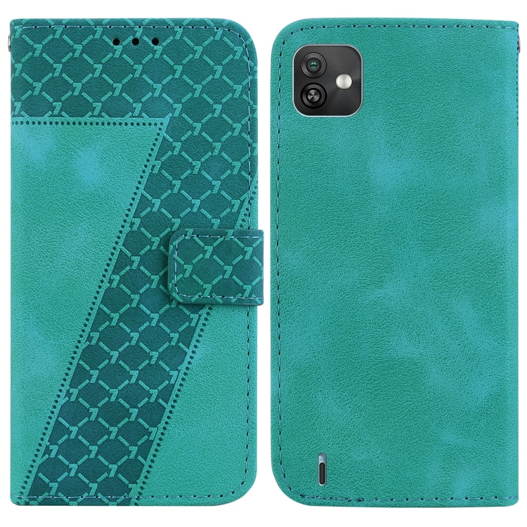 For Wiko Y82 7-shaped Embossed Leather Phone Case
