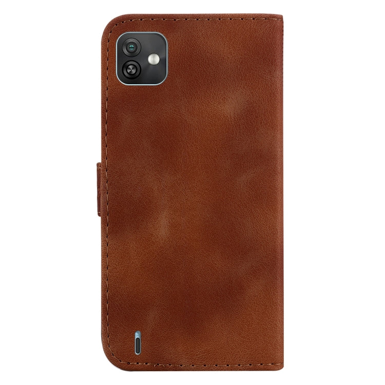 For Wiko Y82 7-shaped Embossed Leather Phone Case
