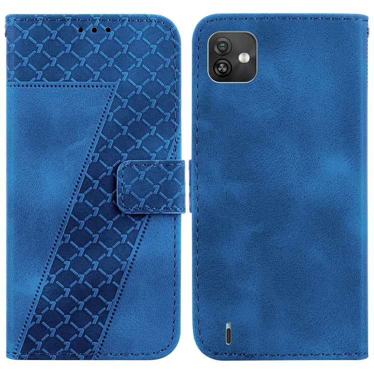 For Wiko Y82 7-shaped Embossed Leather Phone Case