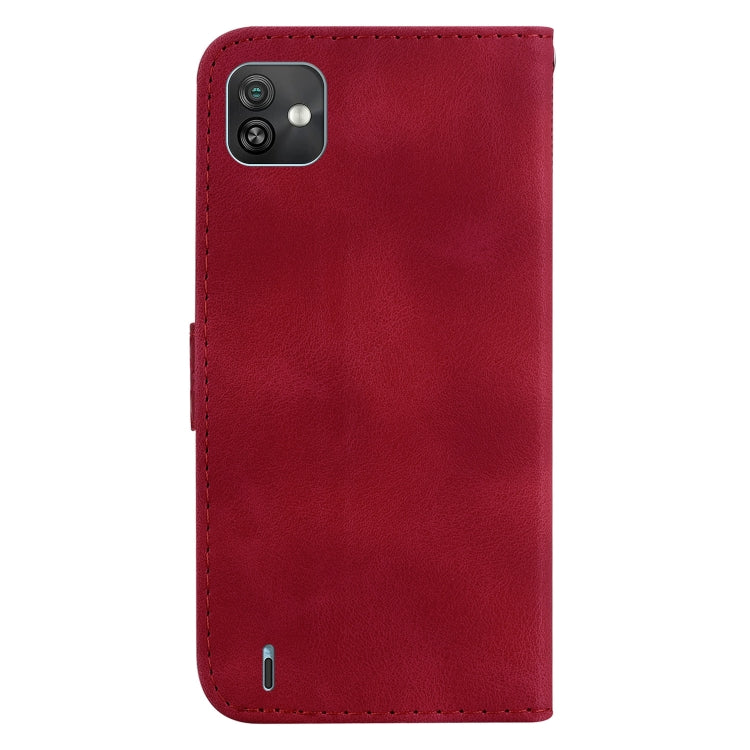 For Wiko Y82 7-shaped Embossed Leather Phone Case