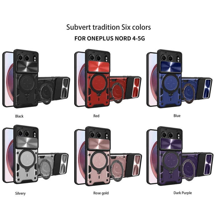 For OnePlus Nord 4 5G CD Texture Sliding Camshield Magnetic Holder Phone Case