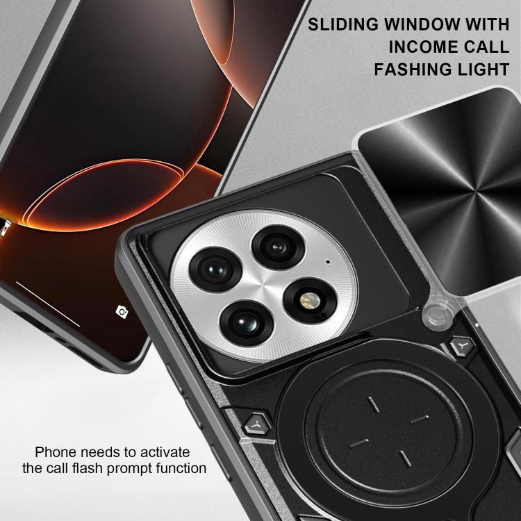 For OnePlus 13R 5G CD Texture Sliding Camshield Magnetic Holder Phone Case