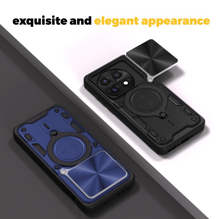 For OnePlus 13 5G CD Texture Sliding Camshield Magnetic Holder Phone Case