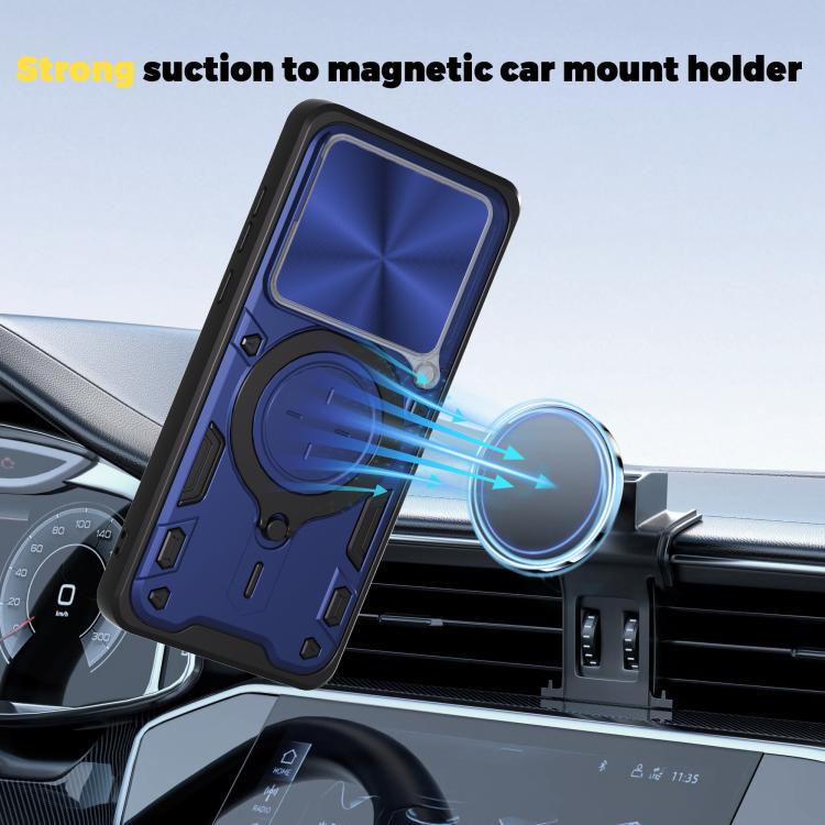 For OnePlus 13 5G CD Texture Sliding Camshield Magnetic Holder Phone Case
