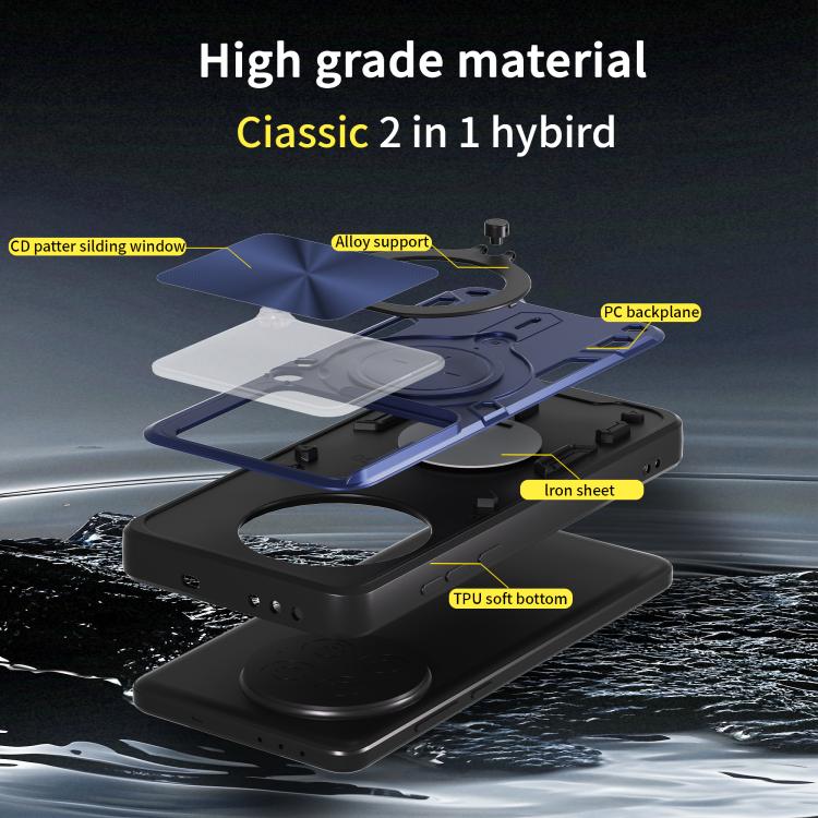 For OnePlus 13 5G CD Texture Sliding Camshield Magnetic Holder Phone Case