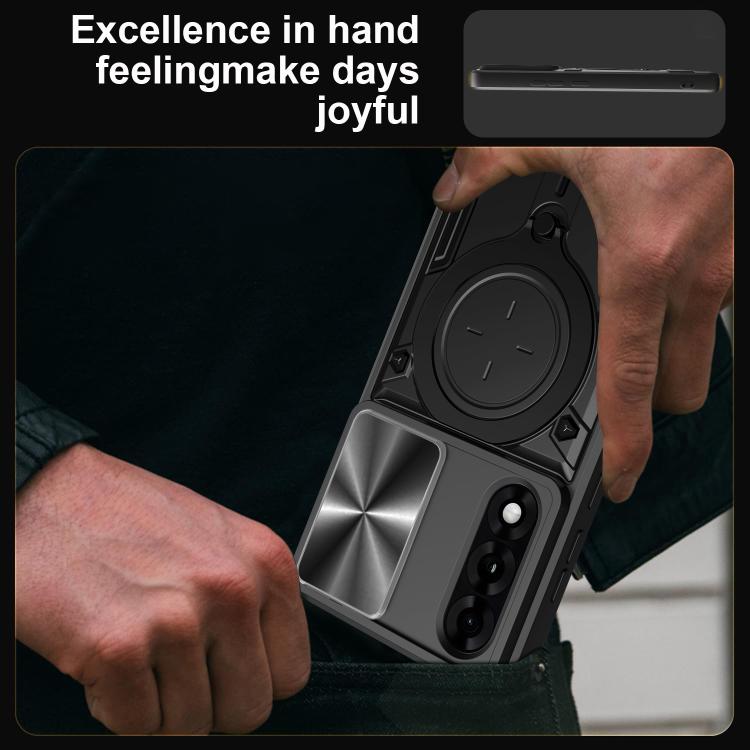 For OnePlus Ace 5 Ultra / Nord 5 CD Texture Sliding Camshield Magnetic Holder Phone Case