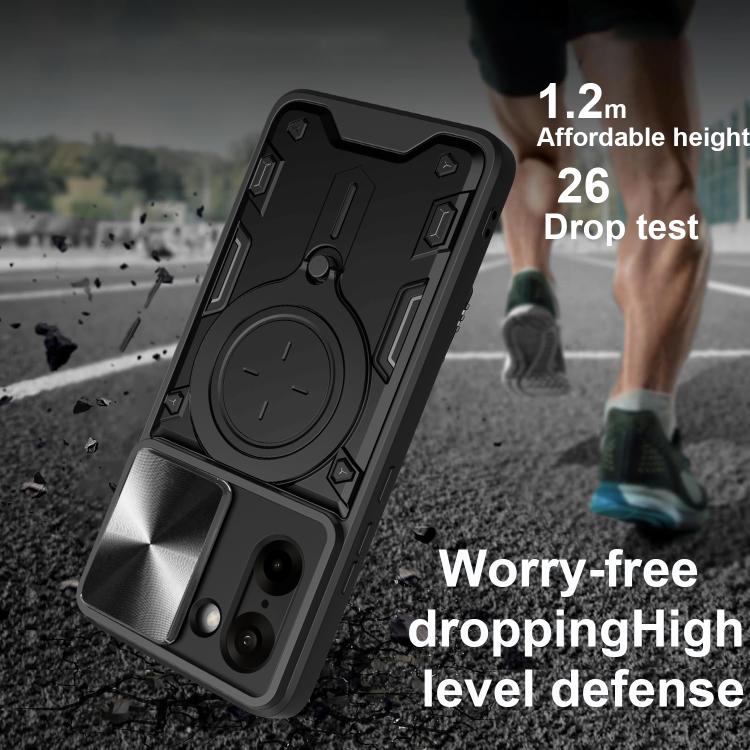For OnePlus Ace 5 Racing / Nord CE5 CD Texture Sliding Camshield Magnetic Holder Phone Case