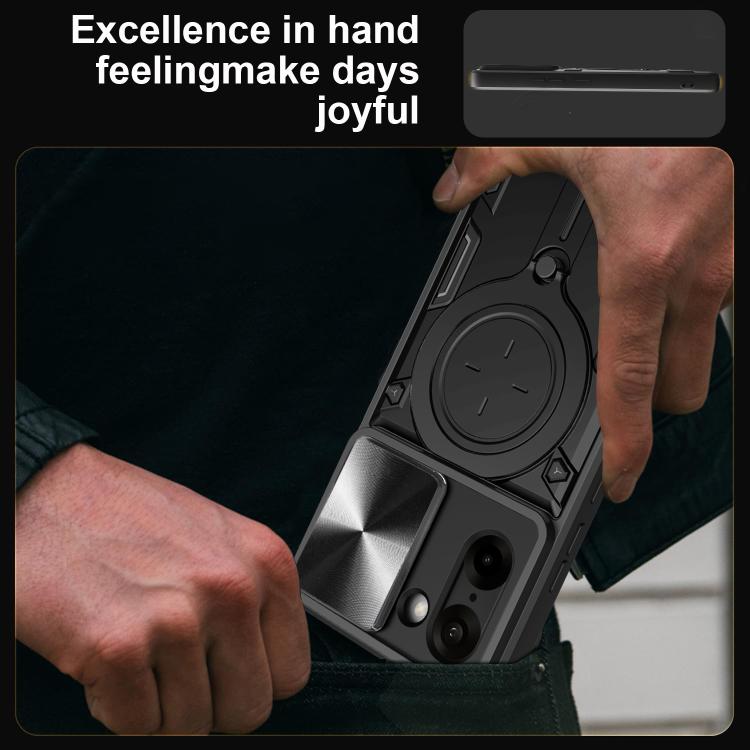 For OnePlus Ace 5 Racing / Nord CE5 CD Texture Sliding Camshield Magnetic Holder Phone Case